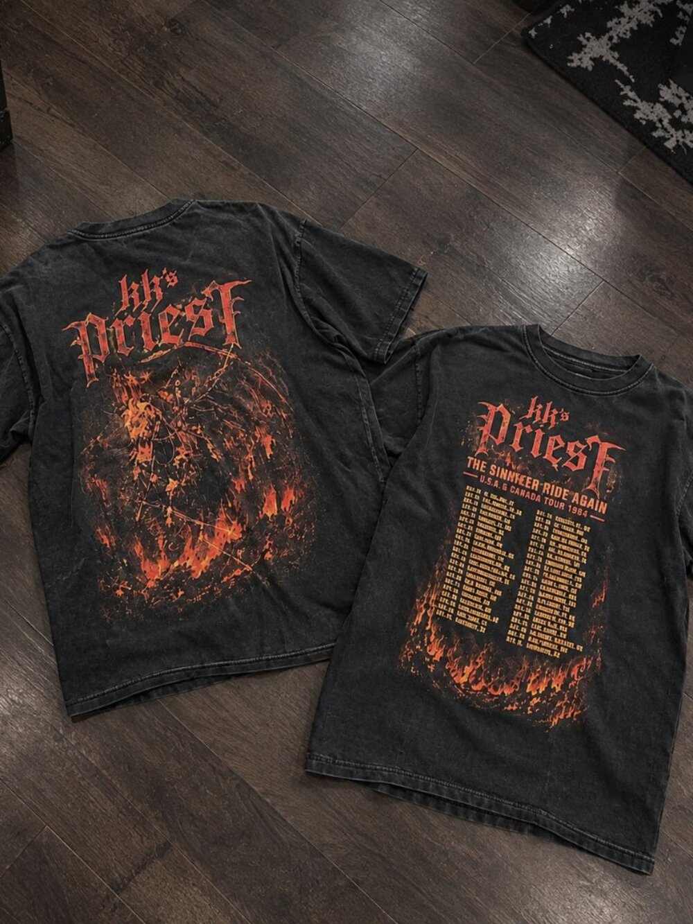 KK's Priest Band Tour 1984 Vintage Graphic Tee Black Shirt